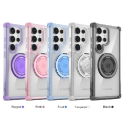 KEYSION Transparent Magnetic Ring Case Cover For Samaung Galaxy S23 Ultra