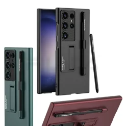 Luxury Premium Ultra Thin Matte Bracket Pen Slot Case Cover For Samsung Galaxy S24 Ultra