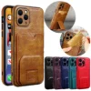 Luxury Premium PU leather Multifunction Card Holder Fashion Case Cover For iPhone 15 Pro Max