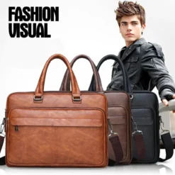 JEEP BULUO Office Business Vintage Messenger Crossbody Portfolio Designer Bag