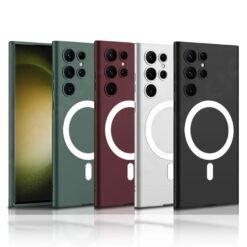 Luxury Wireless Magsafe Charging Matte TPU Soft Cover For Samsung Galaxy S23 Ultra