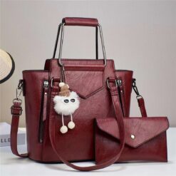 Luxury Premium Fashion PU Leather Classic 2 in 1 Purse and Crossbody Shoulder Bag