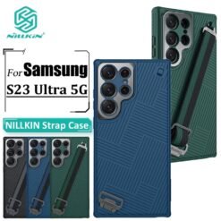 Nilkin With Rope Strap Luxury Sports 3D Texture Shockproof Cover Samsung Galaxy S24 Ultra