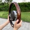 Luxury Premium New Advanced Non-slip sense simple peach wood grain car steering wheel cover