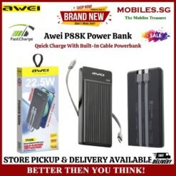 Luxury Premium Awei P88K 22.5W Portable Power Bank 10000mAh With 2 Charging Cable