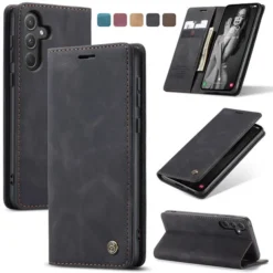 Luxury Premium Caseme Leather Wallet Case Cover and 3D Glass Protector For Samsung Galaxy A54/A55