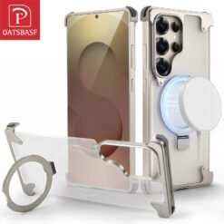 Luxury Premium Magnetic Stand Wireless Charging Anti-Yellowing Shockproof Slim Case Cover For Samsung Galaxy S Series