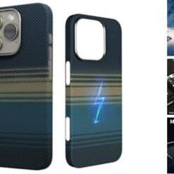 Alternative view of Luxury Premium Luxury Carbon Fiber Relief Magsafe Phone Case Metal Lens Matte Wireless Charging Shockproof Cover iPhone 15 Pro Max/16 Pro Max