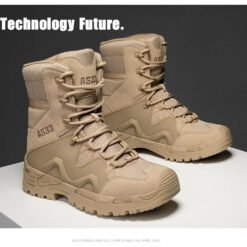 Alternative view of AS33 Men's Tactical High-Top Cowhide Hiking Desert Outdoor Boots