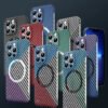 Luxury Premium Ultra-thin Carbon Fiber Magnetic MagSafe Case Cover For iPhone Series