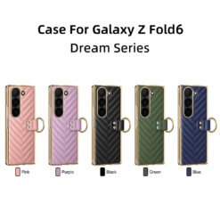 Luxury Premium Diamond air cushion Leather Ring Holder Lens Protection Shockproof Case Cover For Samsung Galaxy Z Fold 5/Z Fold 6