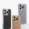 Luxury Premium Business PU Leather Electroplated Magsafe Wireless Charging  Phone Cover For iPhone Series