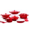 Luxury Premium Modern Design Enamel Cast Iron Cookware High Quality Metal Pans Casserole Set