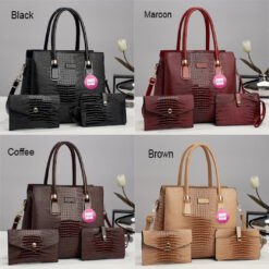 Luxury Premium 3 in 1 Fashion Crocodile Crossbody Satchel Shoulder Bag