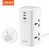 LDNIO 7 in 1 Tower Extension 70W Power Charging Socket Station Extension Cord