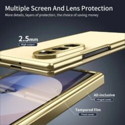 Alternative view of Luxury Premium Matte Leather Golden Border Case For Samsung Galaxy Z fold Series