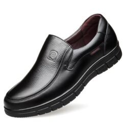 Leather Slip on Loafers for Men Non-slip Rubber Sole Fashion Design Lightweight & Breathable