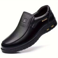 Leather Slip on Loafers for Men Non-slip Rubber Sole Fashion Design Lightweight & Breathable