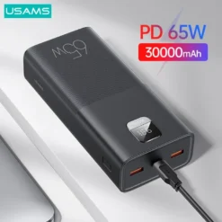USAMS 30000mAh 65W PD Fast Charging Laptop and Phone Power Bank