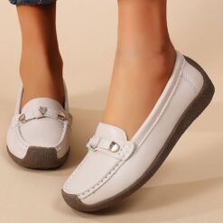 Luxury Premium Mocasines Slip on PU Leather High Quality Loafers Women Shoes