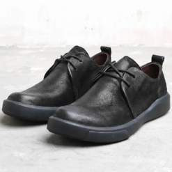 Alternative view of Vintage Men Business Casual Leather Shoe Breathable Soft Bottom Low-Top Footwear