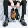 Men’s Oxford Street Style Leather Shoes with Tuxedo Punk Thick Sole