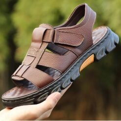 Premium Italian-Style Genuine Leather Ergonomic Outdoor Sandals