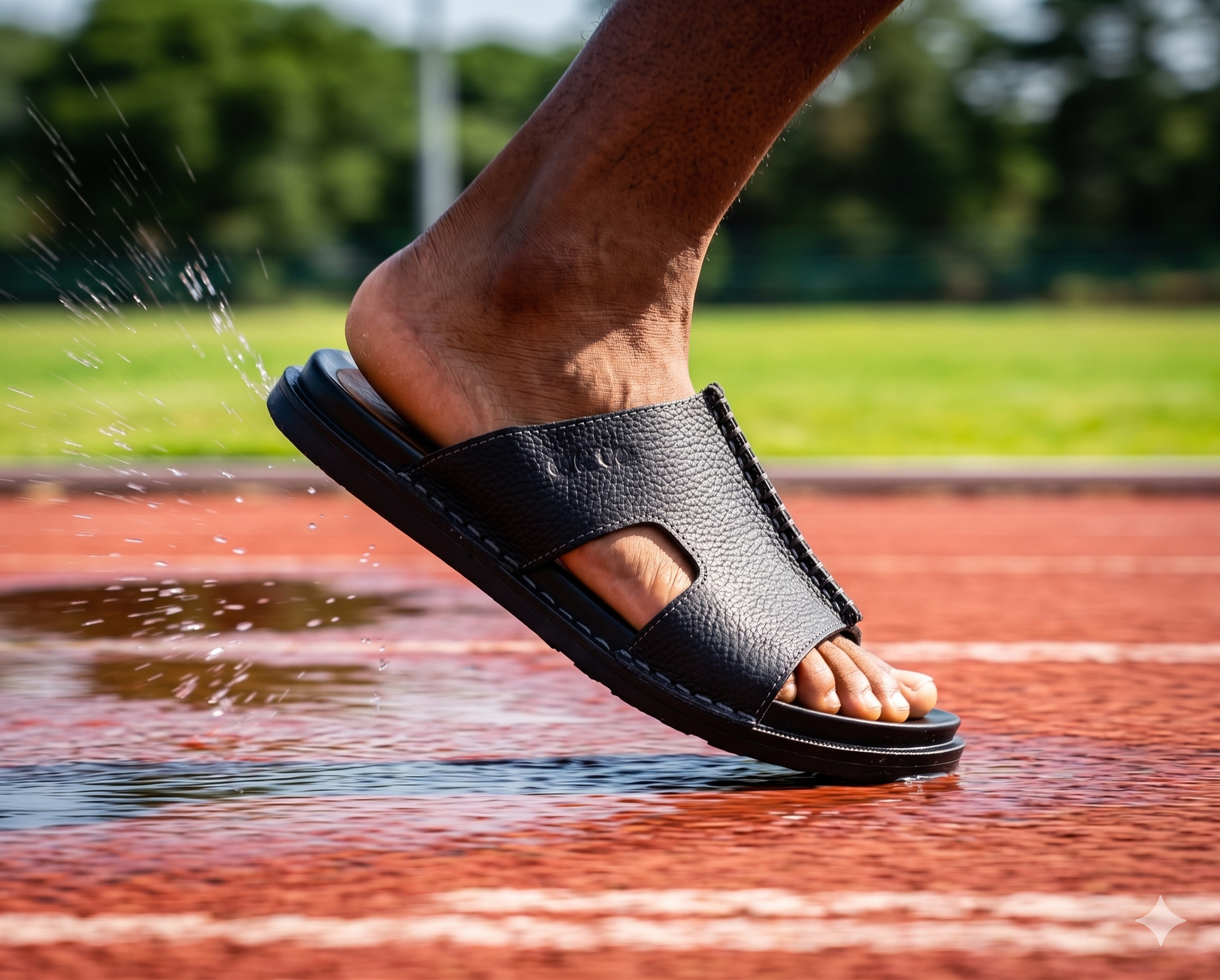 Textured Leather Woven-Stitch Sandal - Image 4