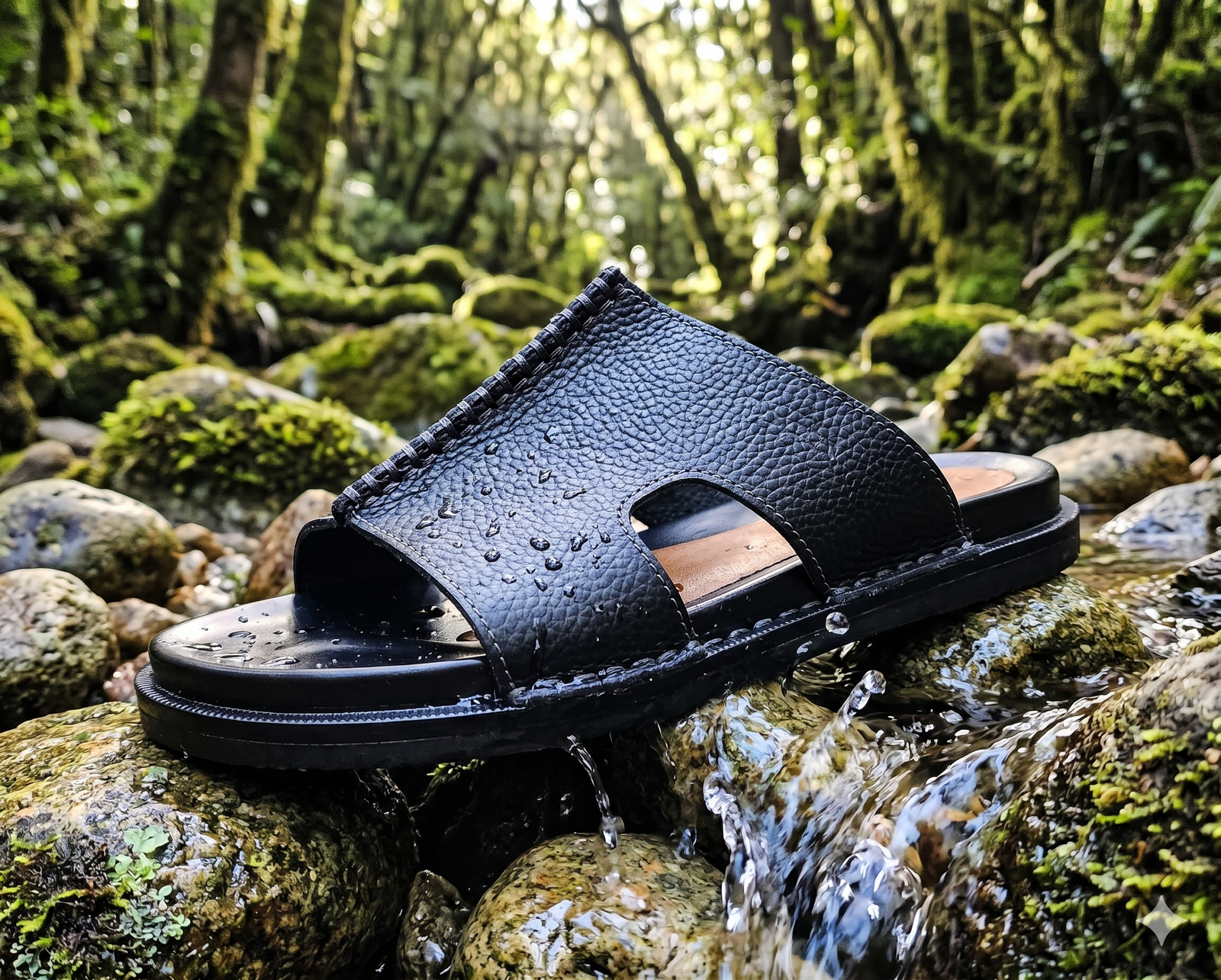 Textured Leather Woven-Stitch Sandal - Image 5