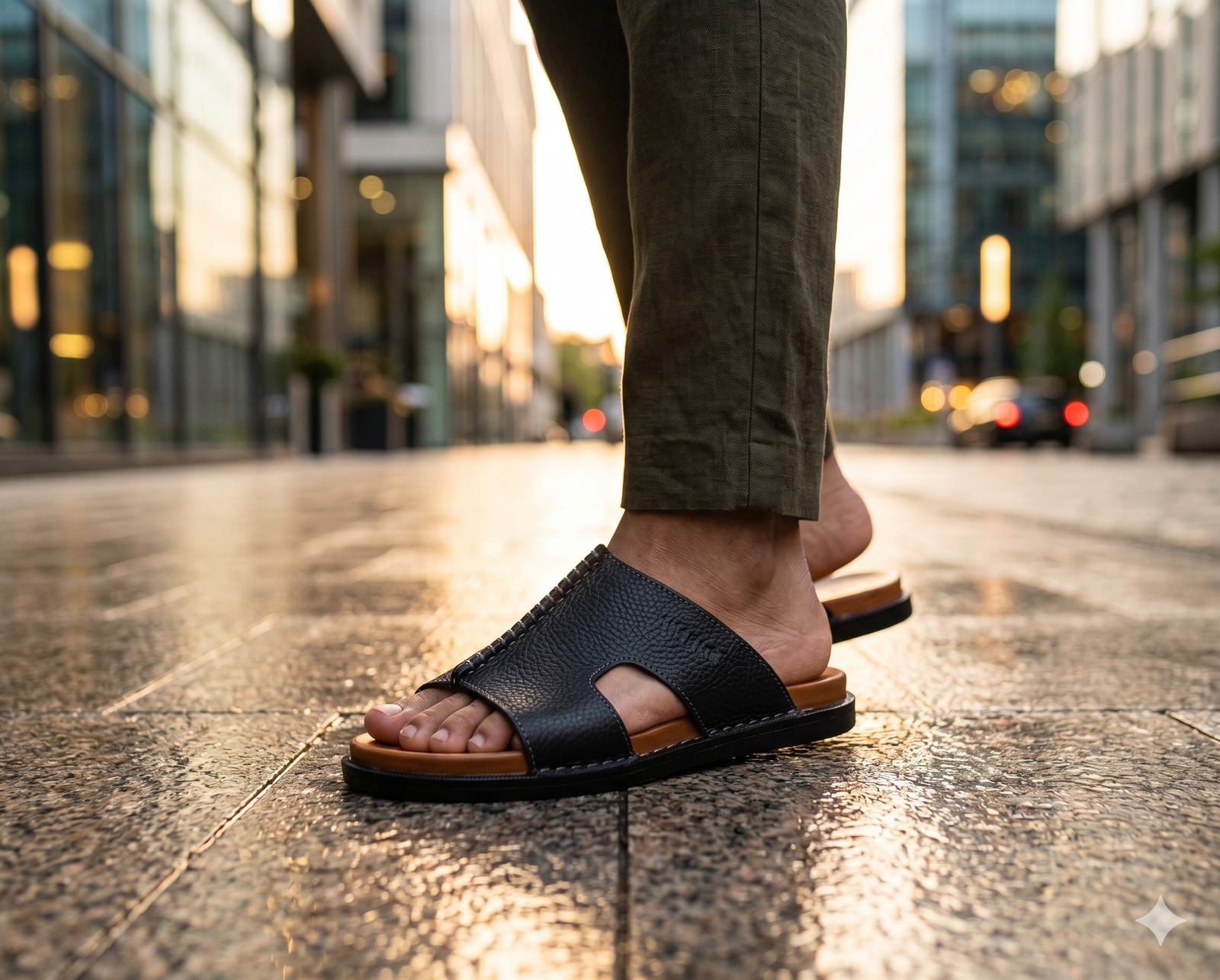 Textured Leather Woven-Stitch Sandal - Image 7