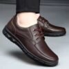 Grain Leather Men’s Casual Loafers with Laces