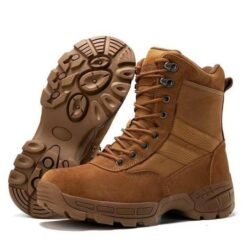 Luxsines Premium Quality Leather Tactical Boots - Brown