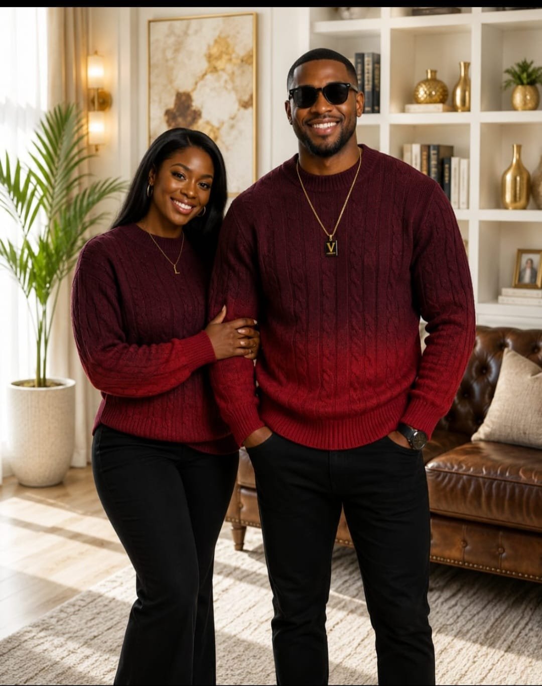 Sienna Gradient Knit Unisex Pullover - Image 5