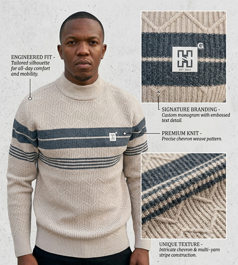 Northcrest™ Premium Textured Mock Neck Sweater - Image 3