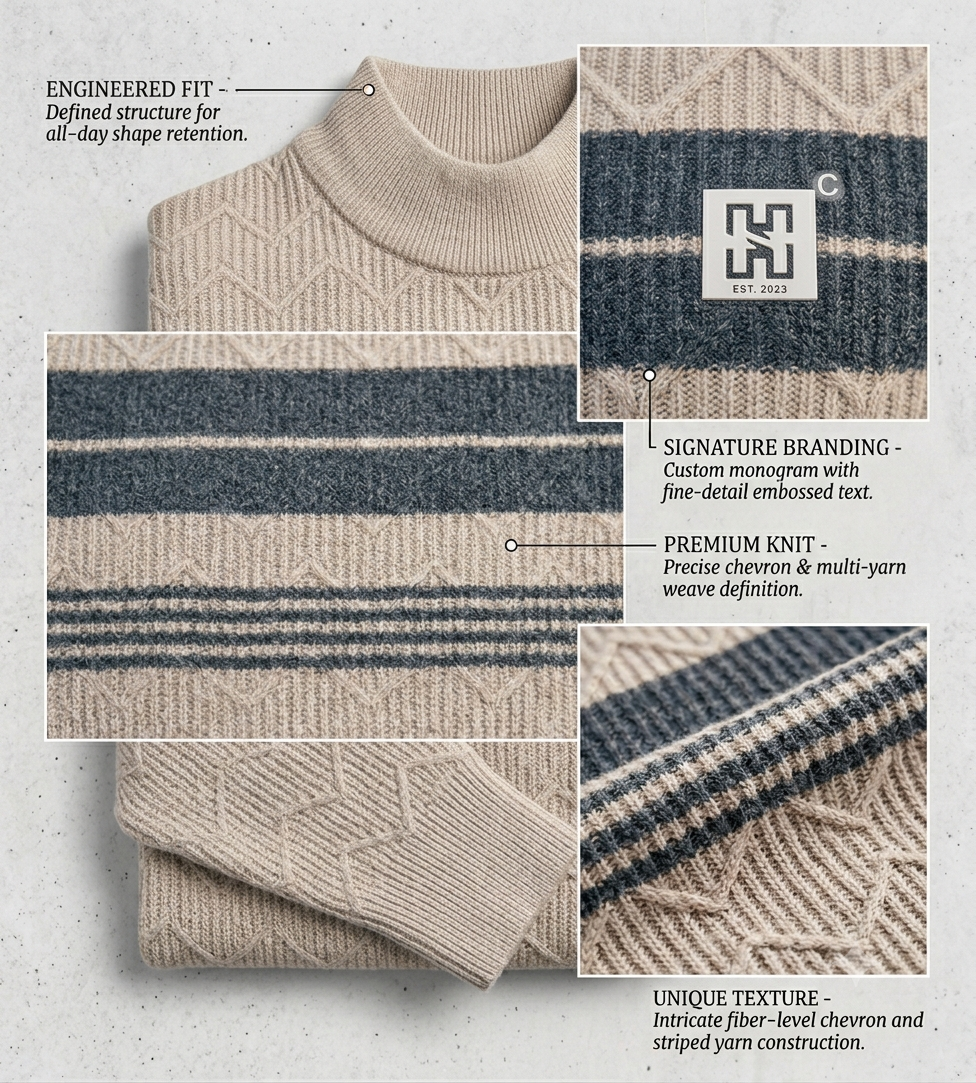 Northcrest™ Premium Textured Mock Neck Sweater - Image 4