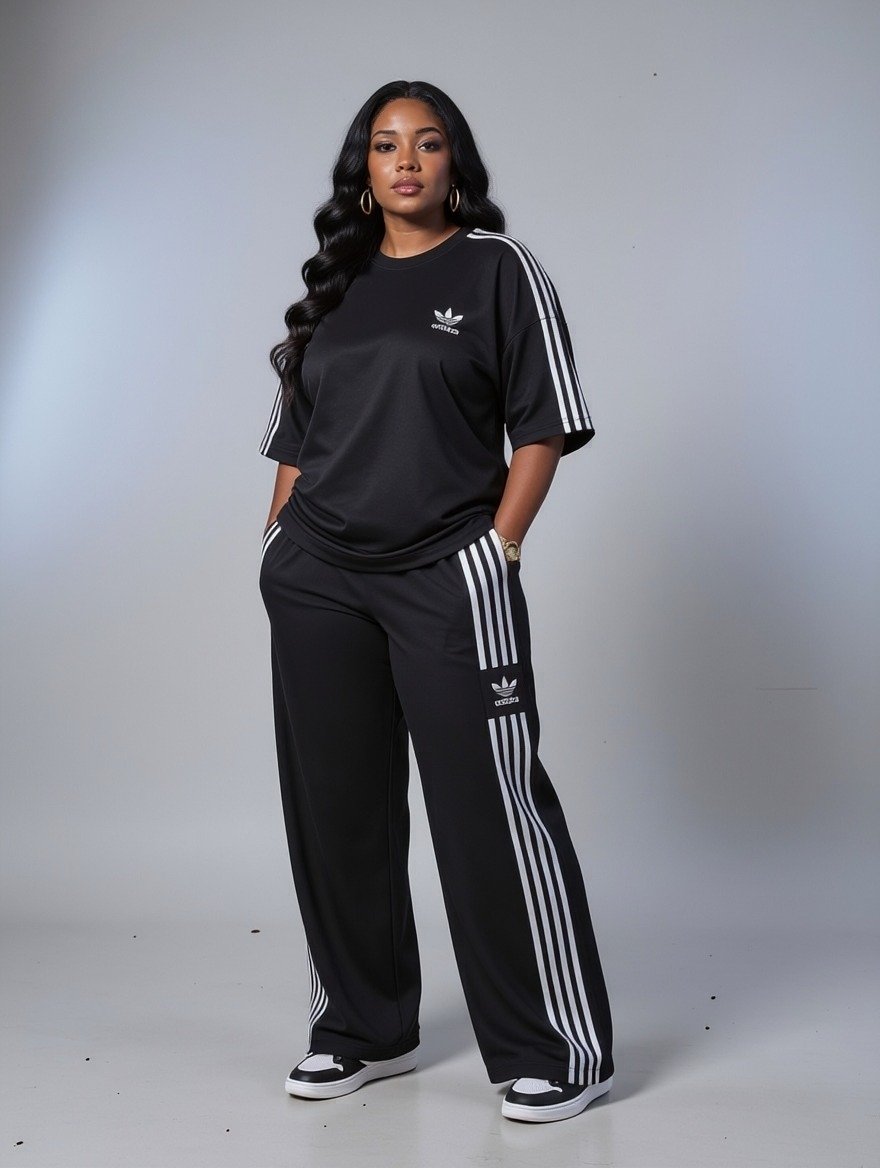 Casual Striped Short-Sleeve Tracksuit 2 in 1 Set - Image 49