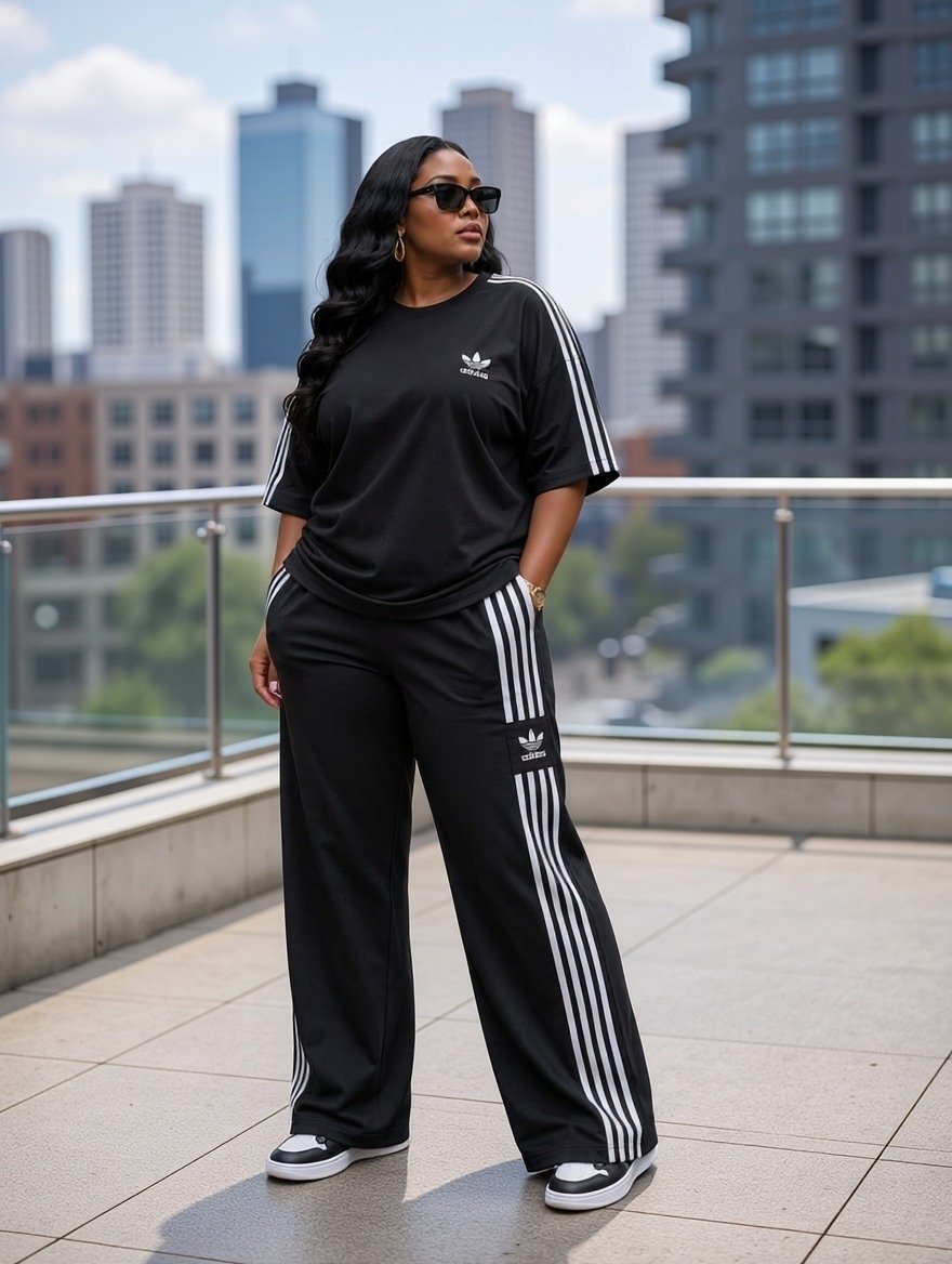 Casual Striped Short-Sleeve Tracksuit 2 in 1 Set - Image 47