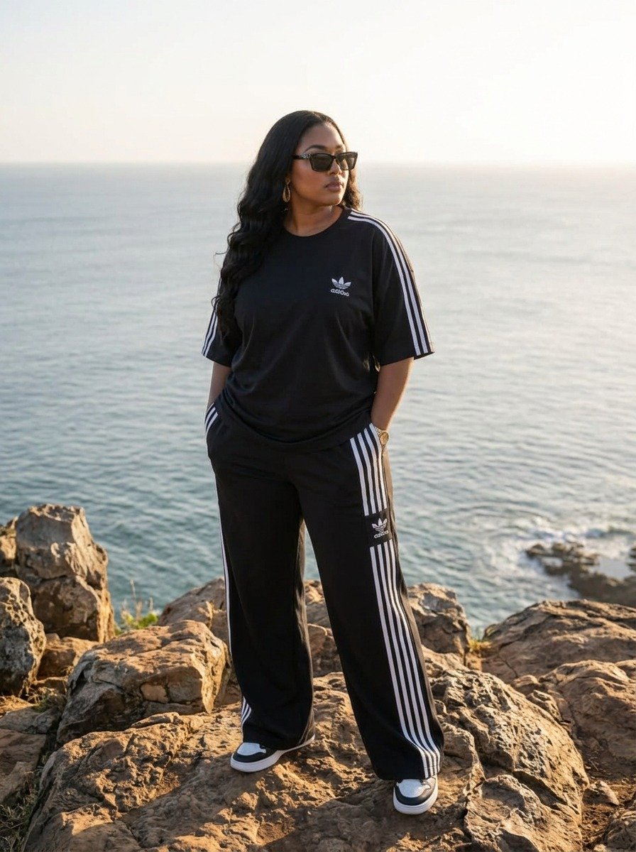 Casual Striped Short-Sleeve Tracksuit 2 in 1 Set - Image 50