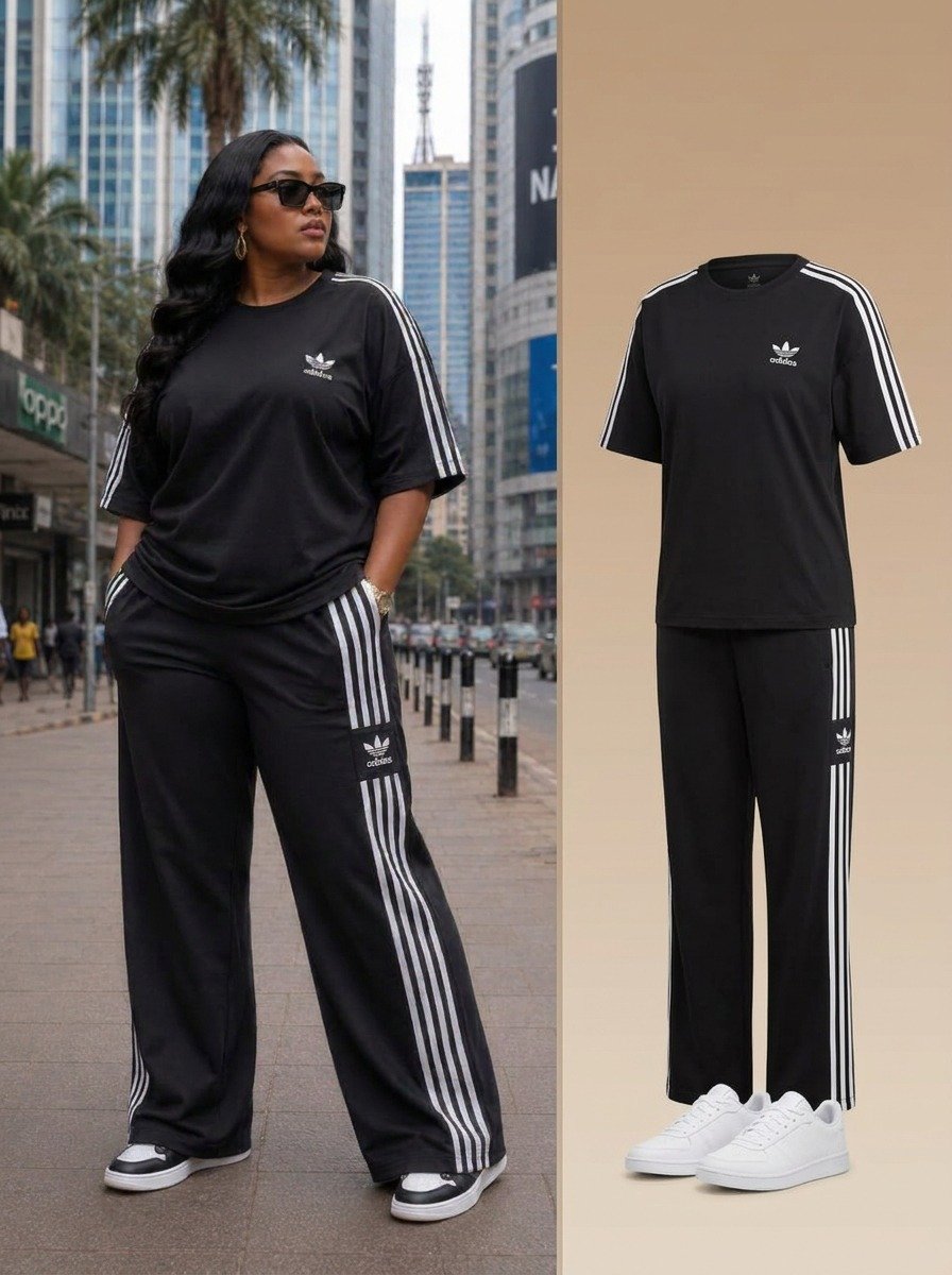Casual Striped Short-Sleeve Tracksuit 2 in 1 Set - Image 55