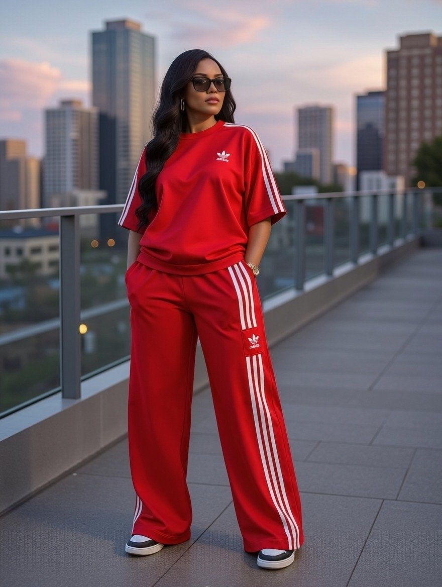 Casual Striped Short-Sleeve Tracksuit 2 in 1 Set - Image 37
