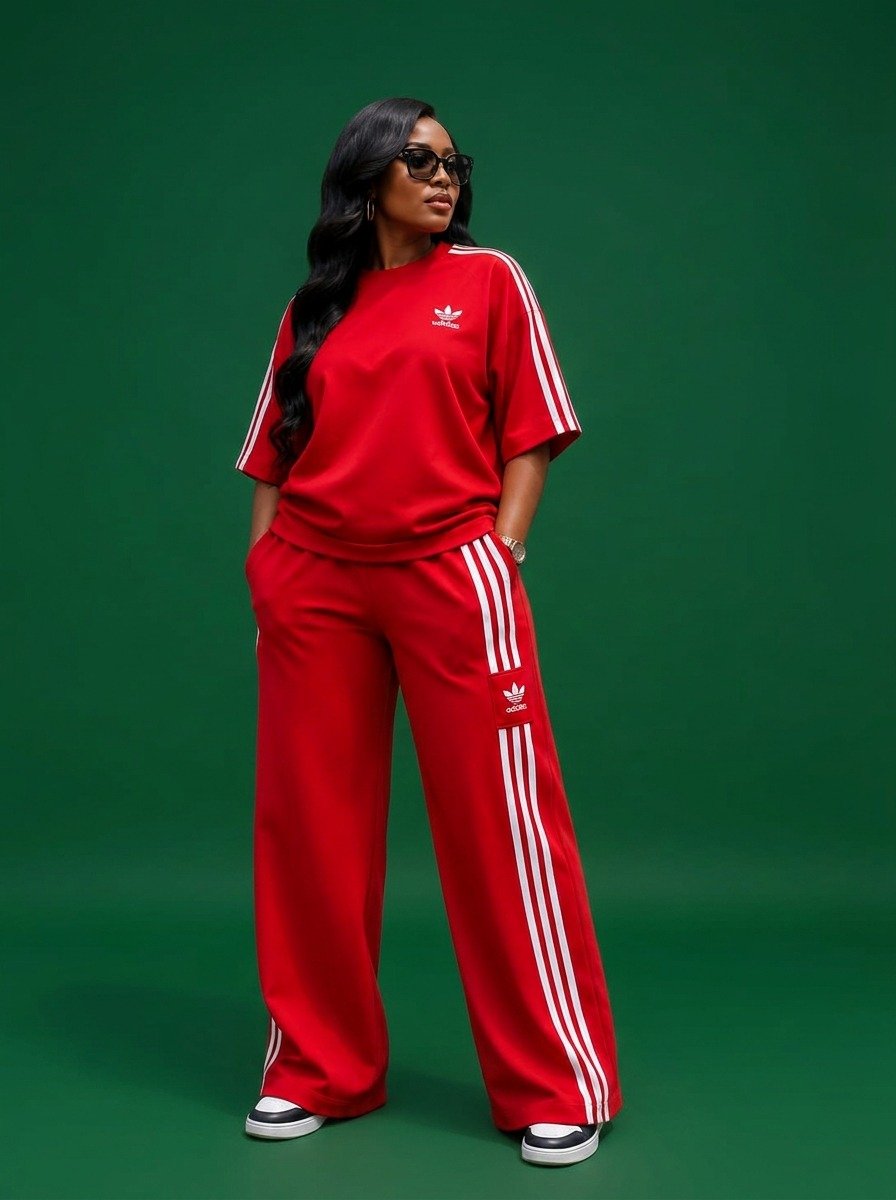 Casual Striped Short-Sleeve Tracksuit 2 in 1 Set - Image 42