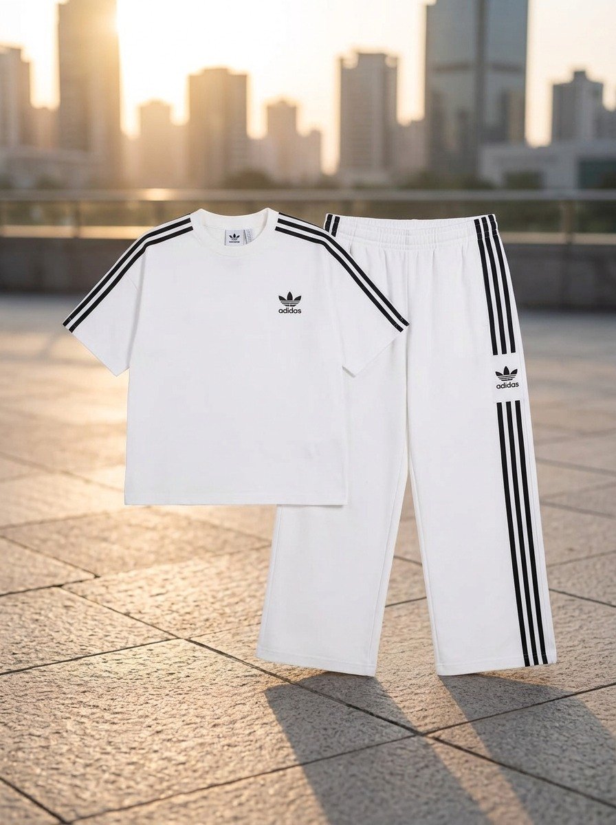 Casual Striped Short-Sleeve Tracksuit 2 in 1 Set - Image 34