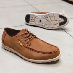 Premium Leather Moc-Toe Canvas