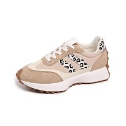 Women's Leopard Accent Retro Low-Top Platform Sneakers