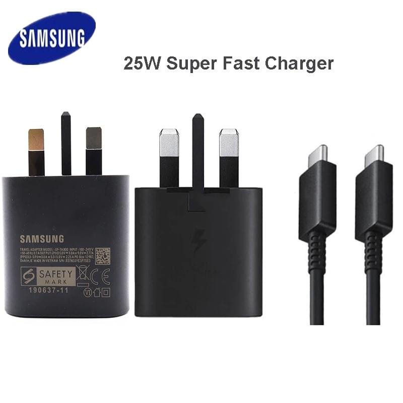 Original Samsung 25W PD Fast Wall Charger With USB Type-C to C Cable - Image 2