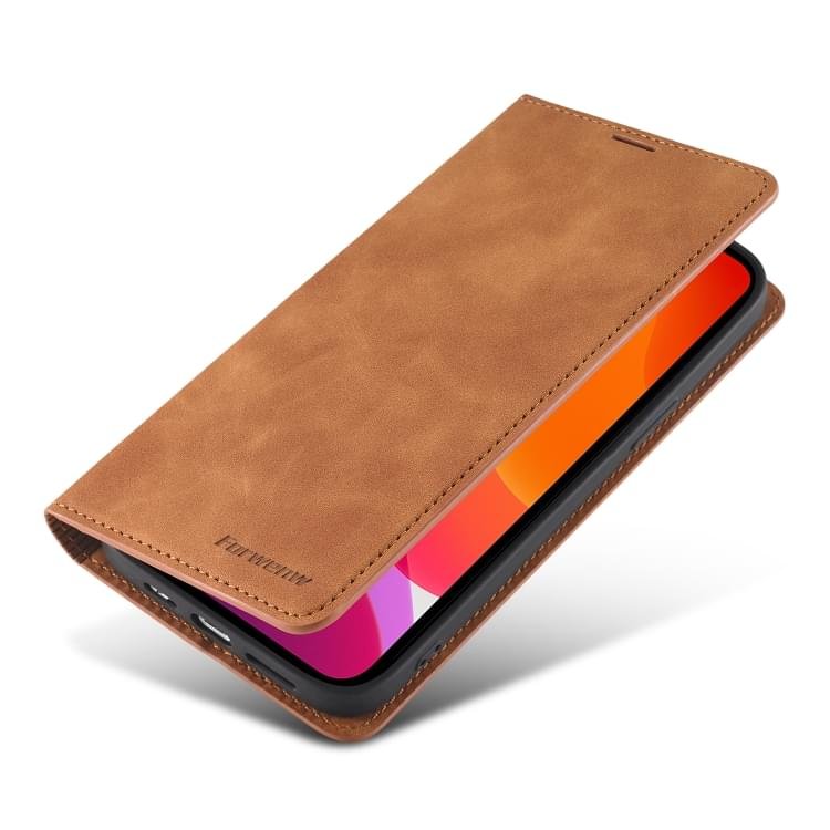 Fornwenw Genuine Leather Flip Cover for iPhone 13 Series - Image 6