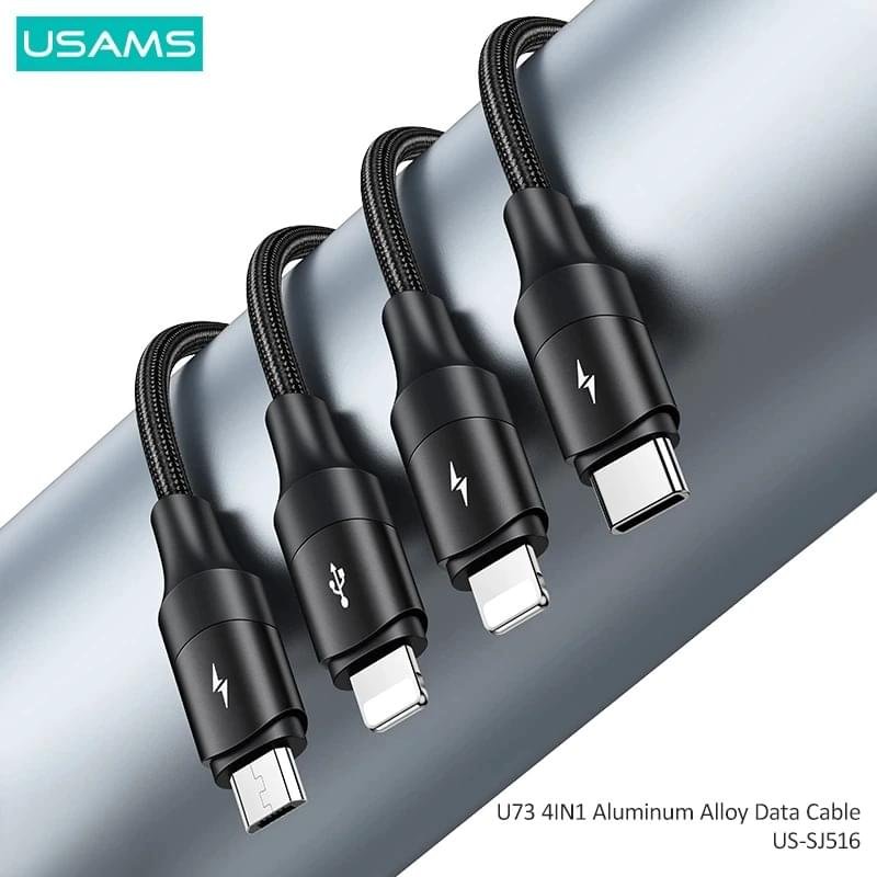 Premium Usams U73 Series 4 IN 1 Braided Fast Charging Cable - Image 3