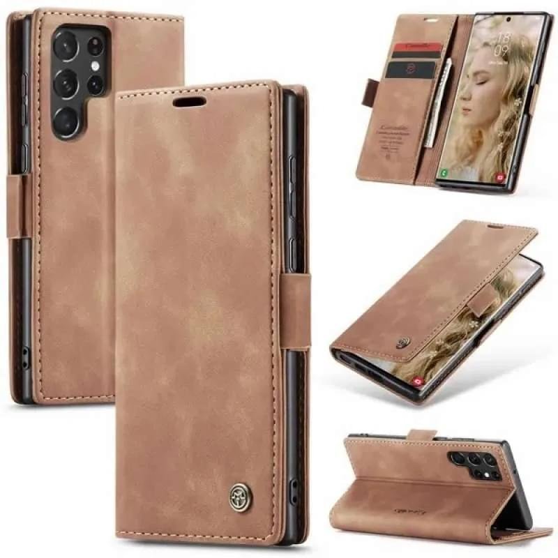 Samsung Galaxy S22 Ultra CaseMe Leather Flip Case - Image 2