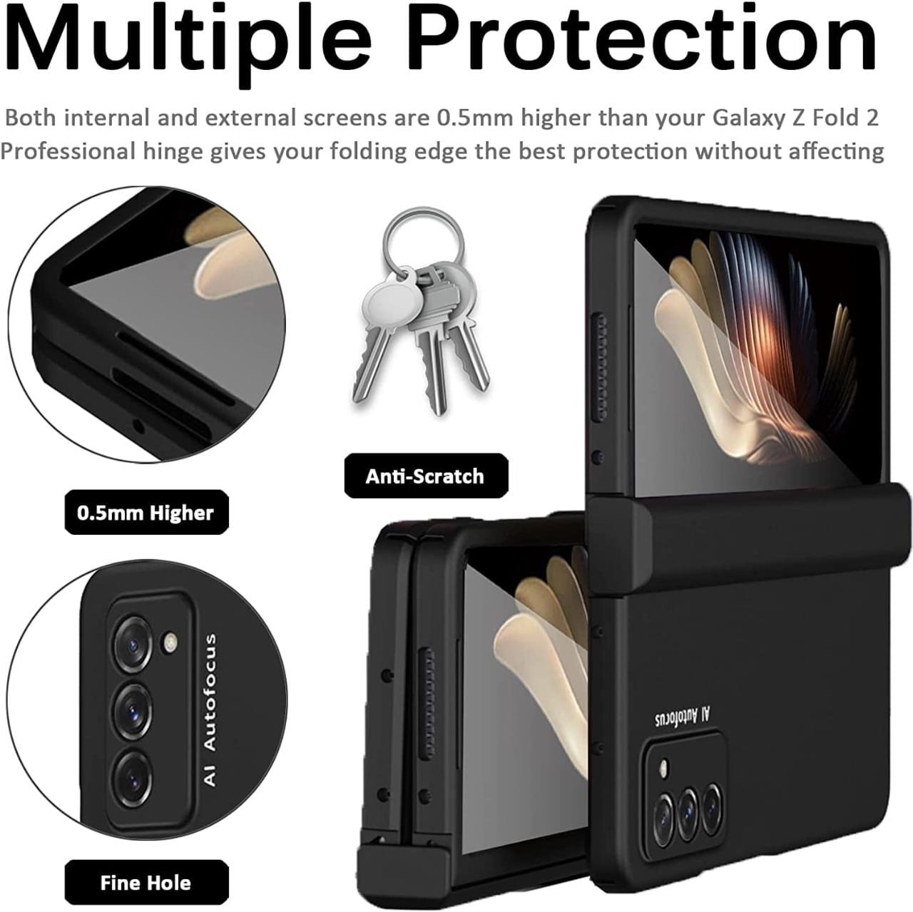 Samsung Galaxy Z Fold 2 Ultra-Thin Hard PC Bumper Anti-Drop Free Folding Hinged Case - Image 3