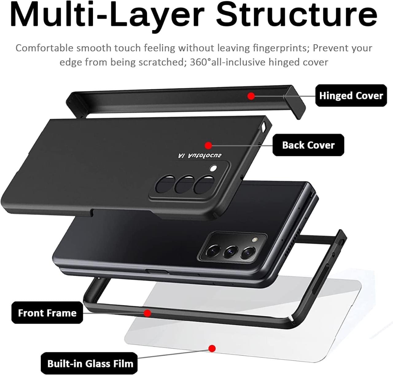 Samsung Galaxy Z Fold 2 Ultra-Thin Hard PC Bumper Anti-Drop Free Folding Hinged Case - Image 6